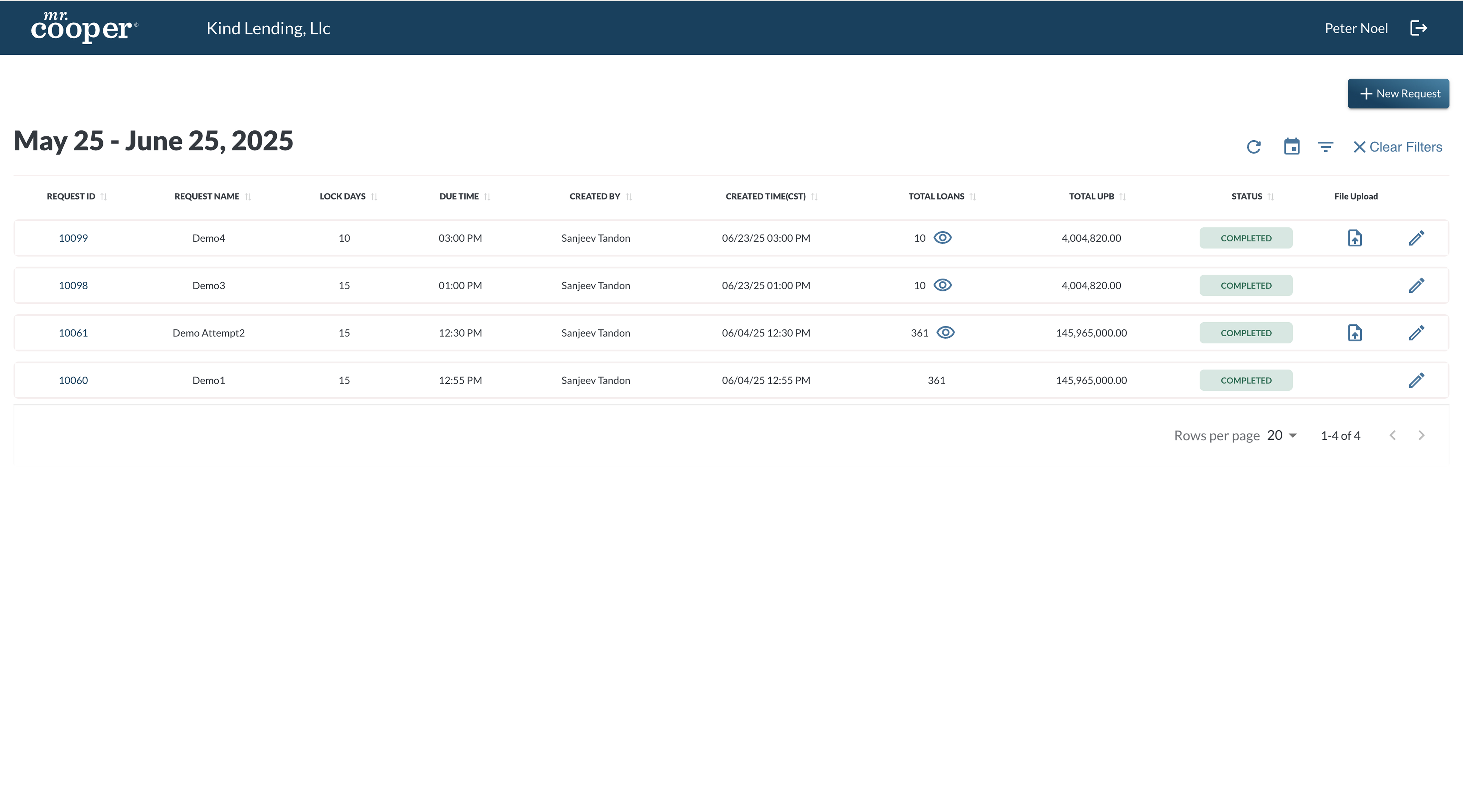 Before - Legacy Bid Desk interface