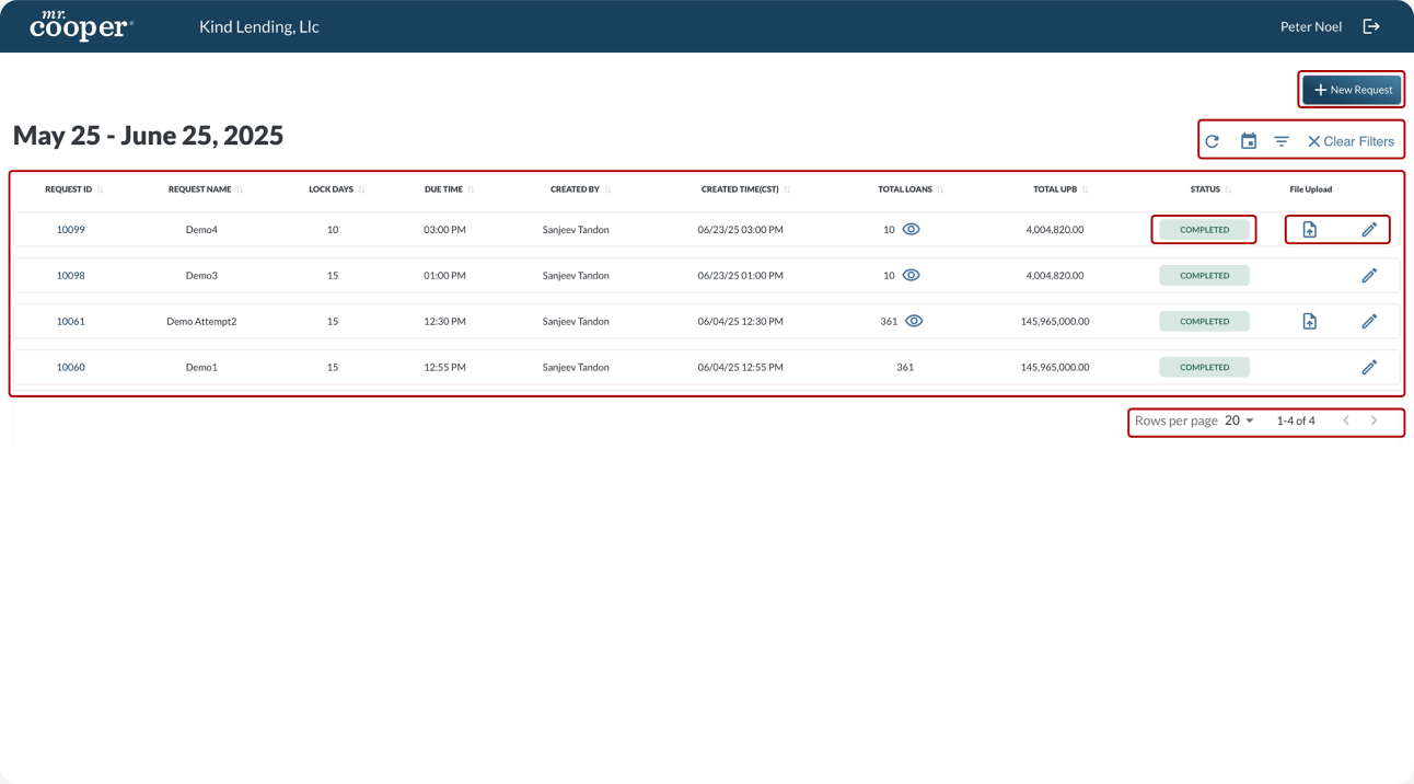Legacy Bid Desk dashboard with research callouts